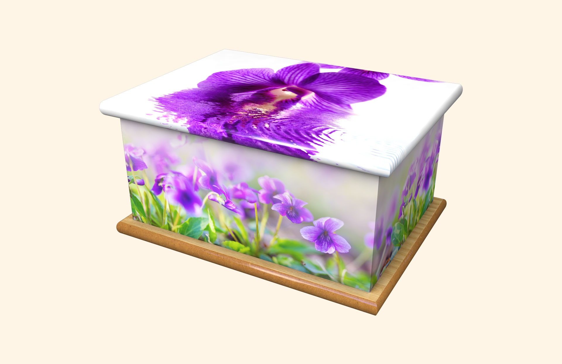 Dream in Purple adult ashes casket